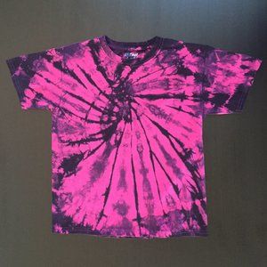 Custom Pink Purple Tie Dye T-Shirt Youth Med